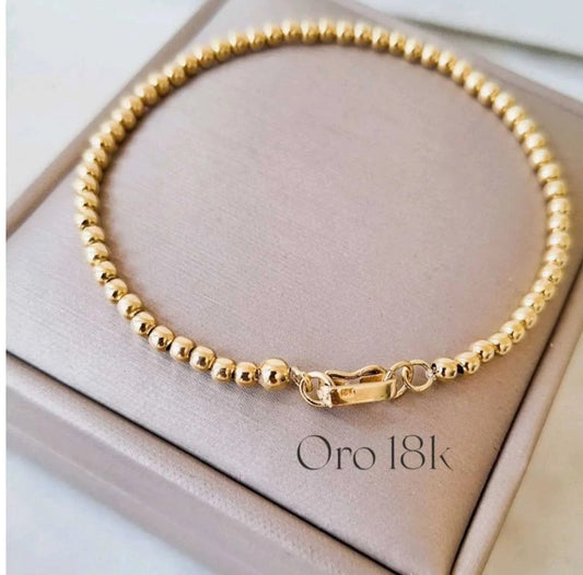 PULSERA DE ORO 18K DE ESFERAS DE 3MM