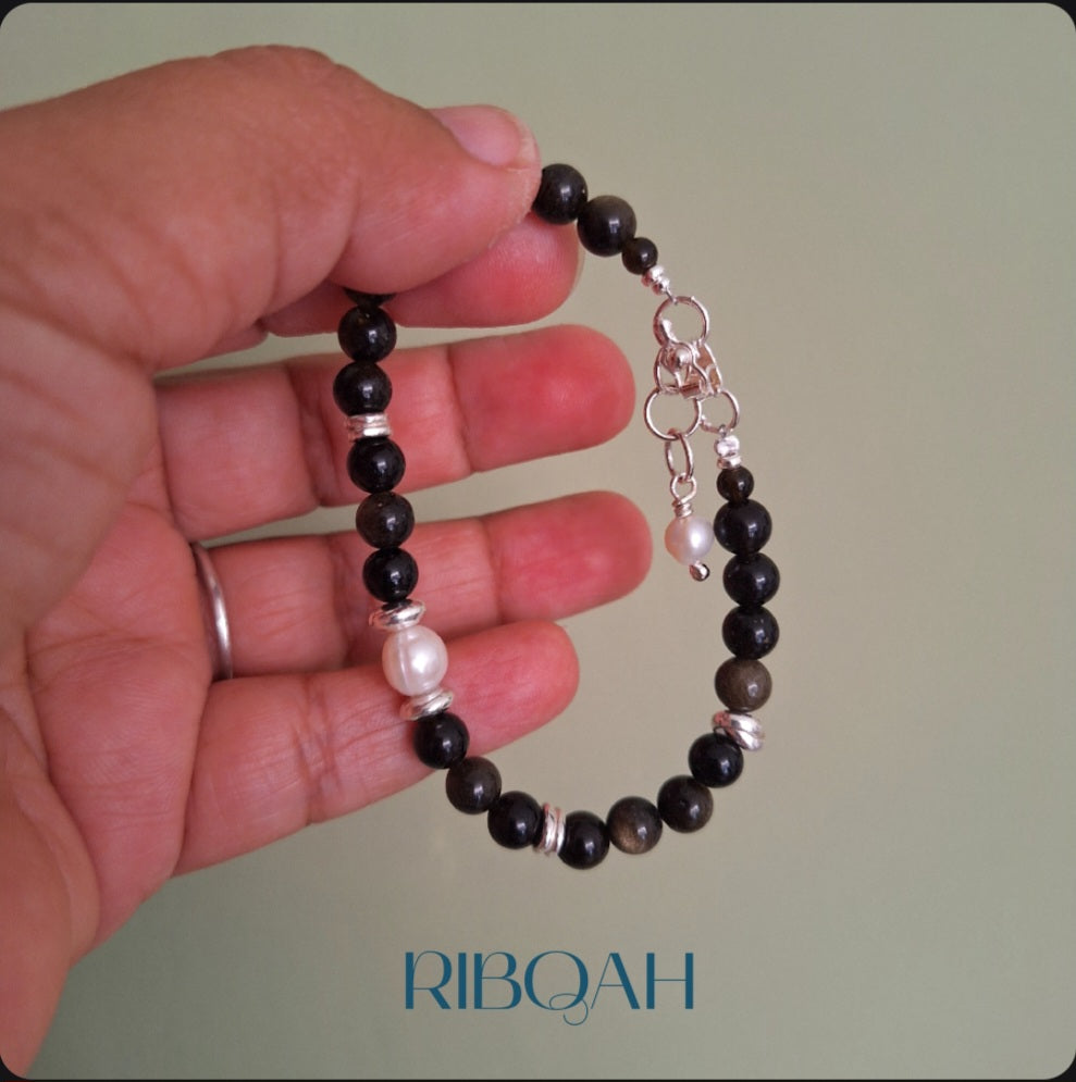 PULSERA ISA DE OBSIDIANA