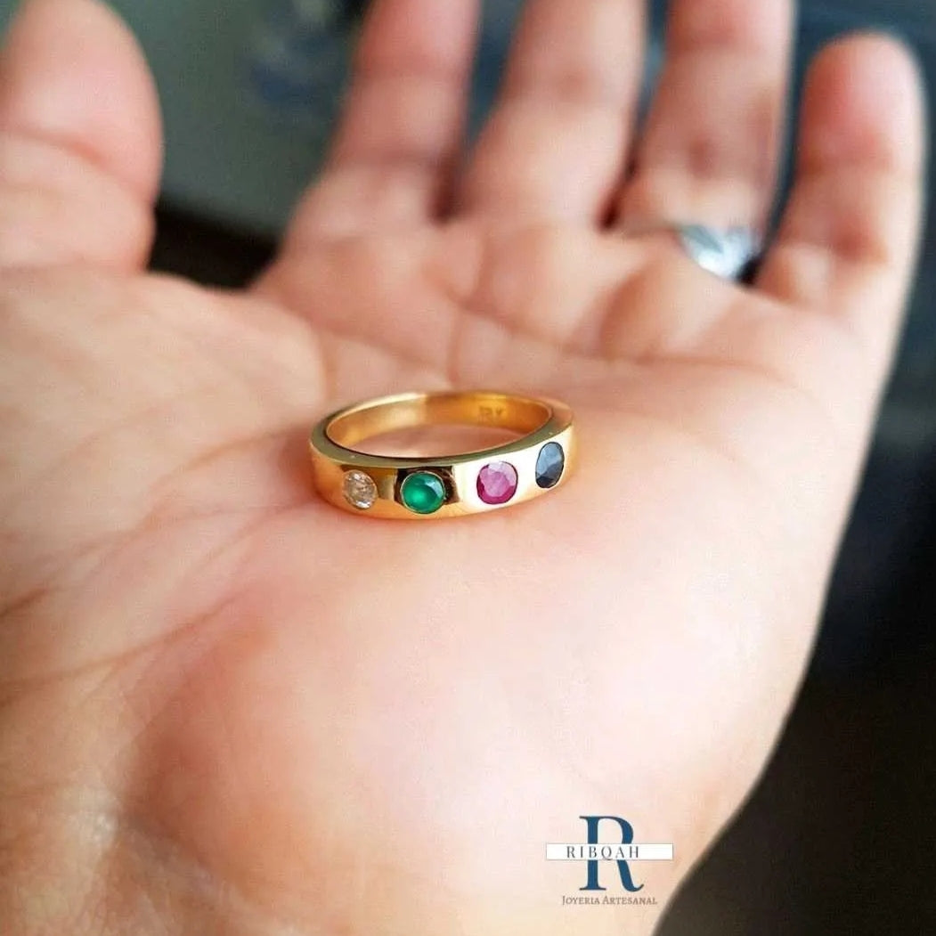 ANILLO ETERNIDAD 4 GEMAS