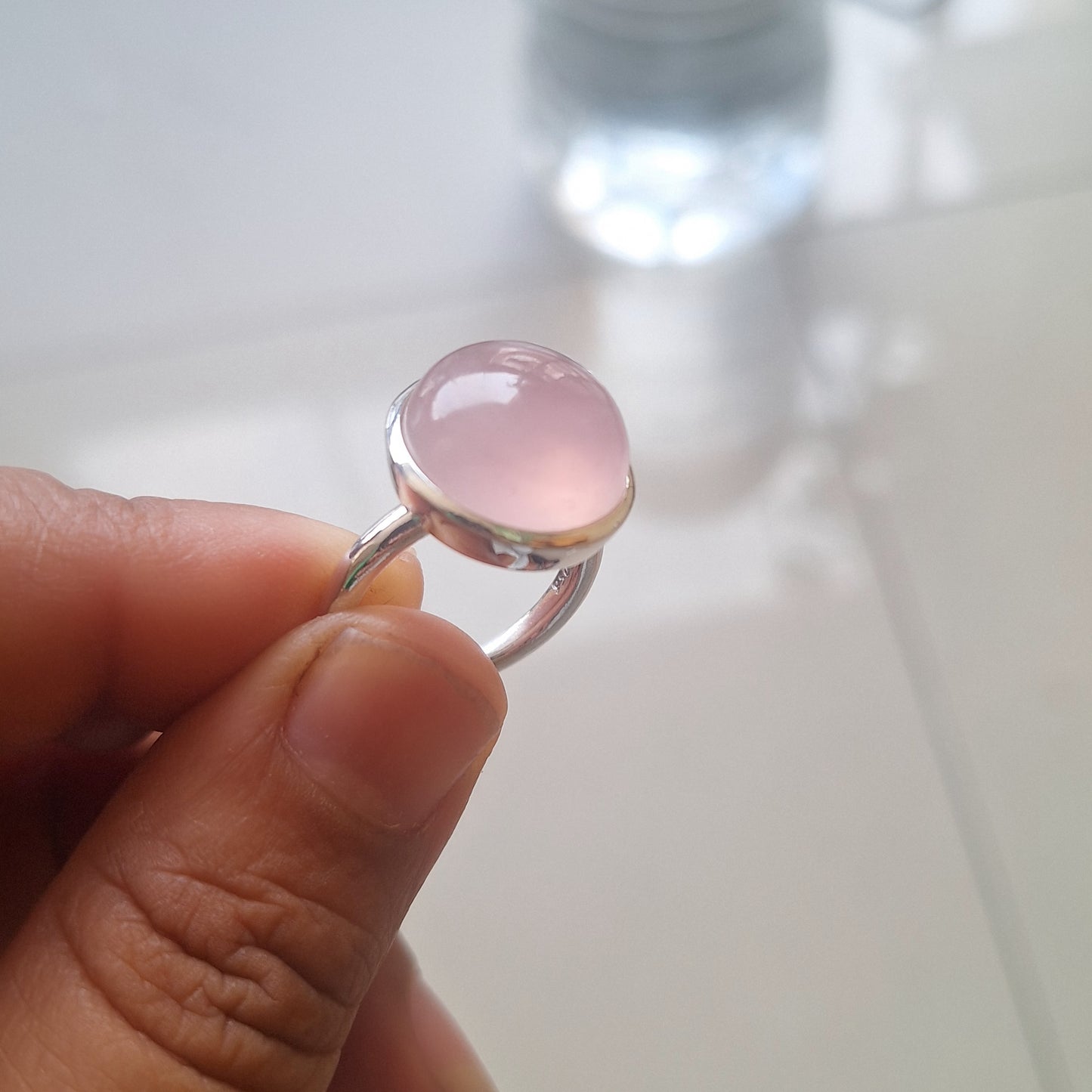 ANILLO "BON BON" CUARZO ROSA