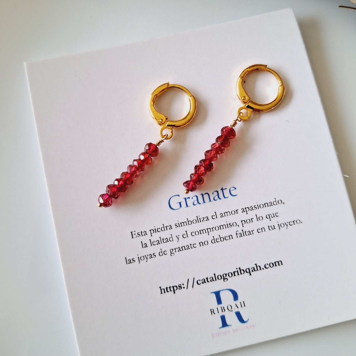 ARETES "BARRA" GRANATE