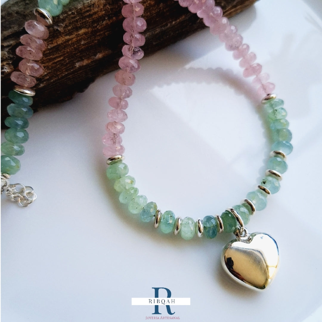 COLLAR DE BERILO Y PLATA