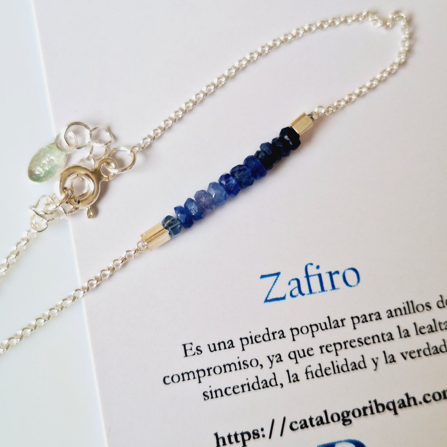 PULSERA BARRA DE ZAFIRO AZUL