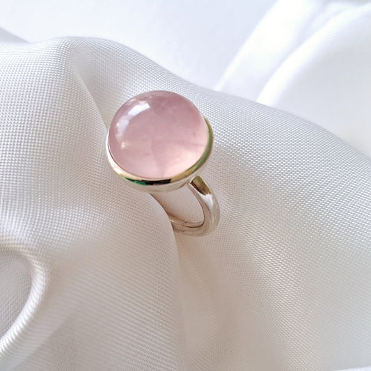 ANILLO "BON BON" CUARZO ROSA