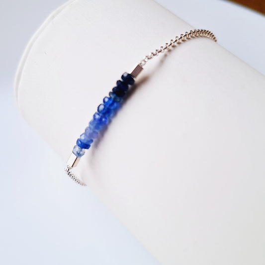 PULSERA BARRA DE ZAFIRO AZUL