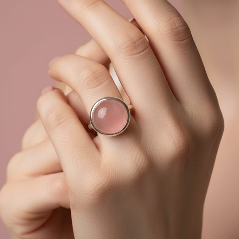 ANILLO "BON BON" CUARZO ROSA
