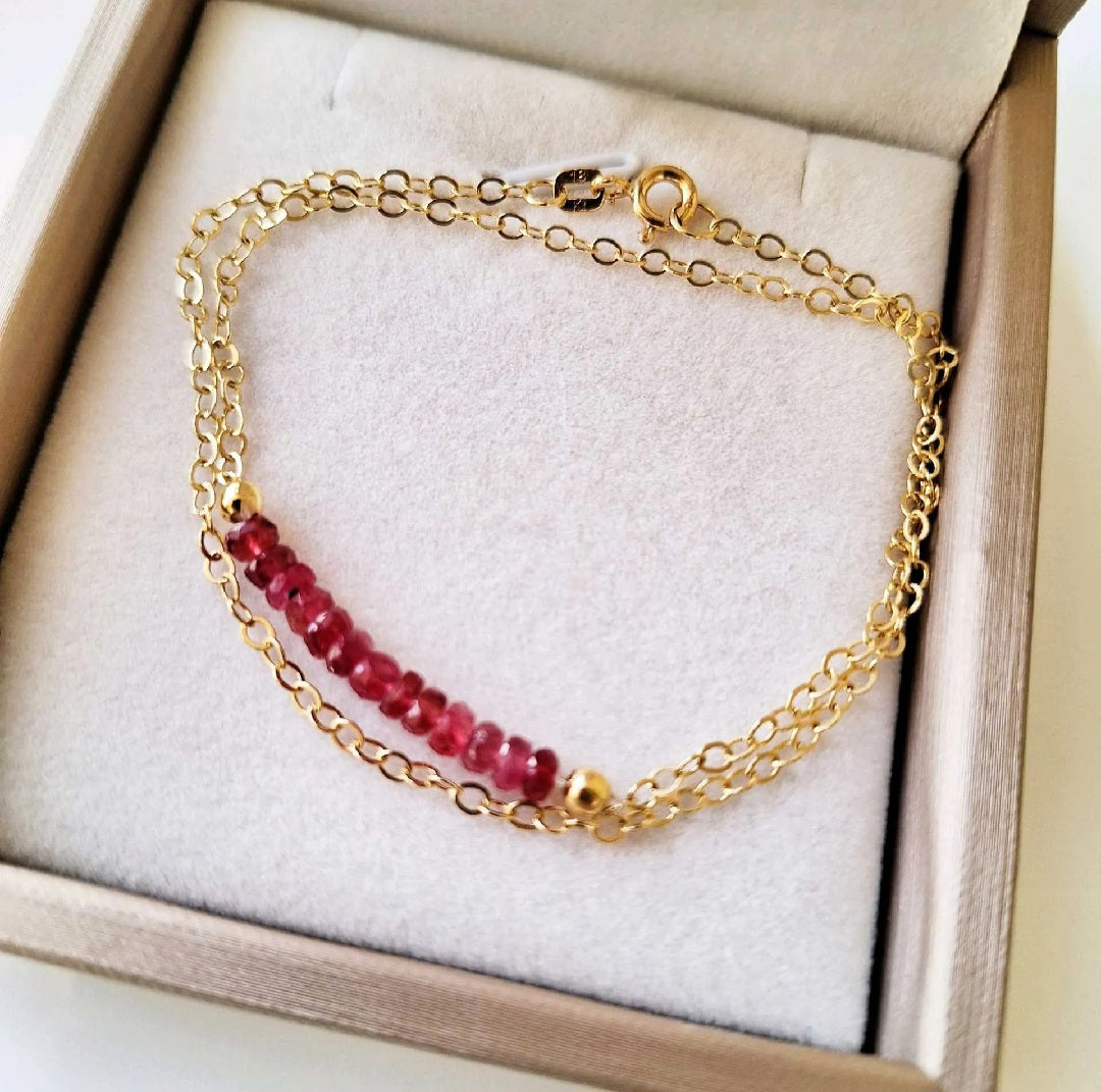PULSERA DOBLE DE RUBI Y ORO 18K