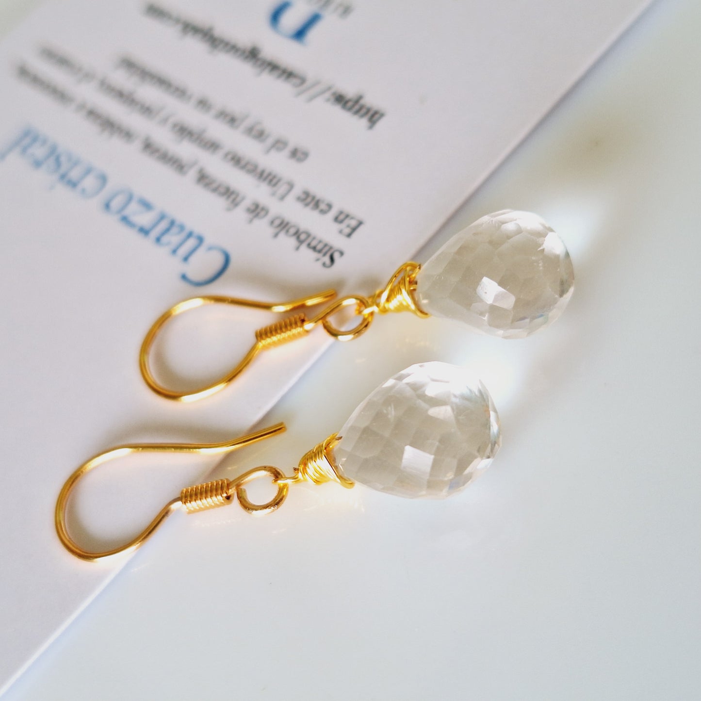 PENDIENTES GOTA" CUARZO CRISTAL