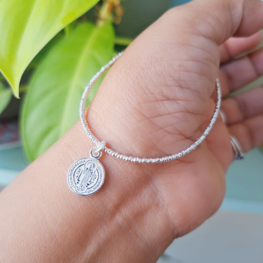 PULSERA SAN BENITO DE PLATA