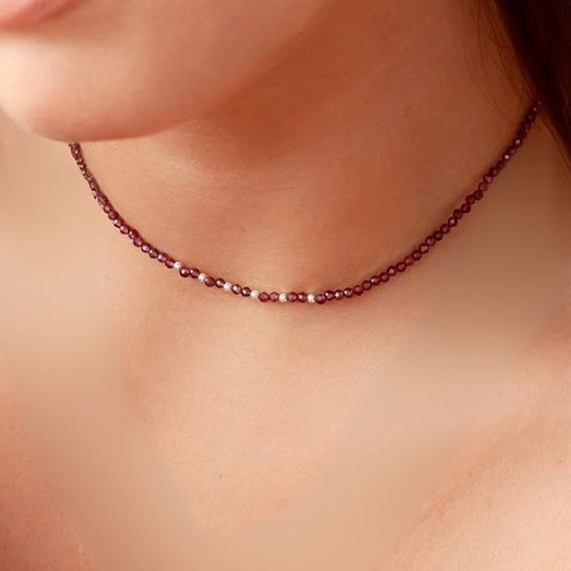 CHOKER "CORAZÓN ARDIENTE" GRANATE