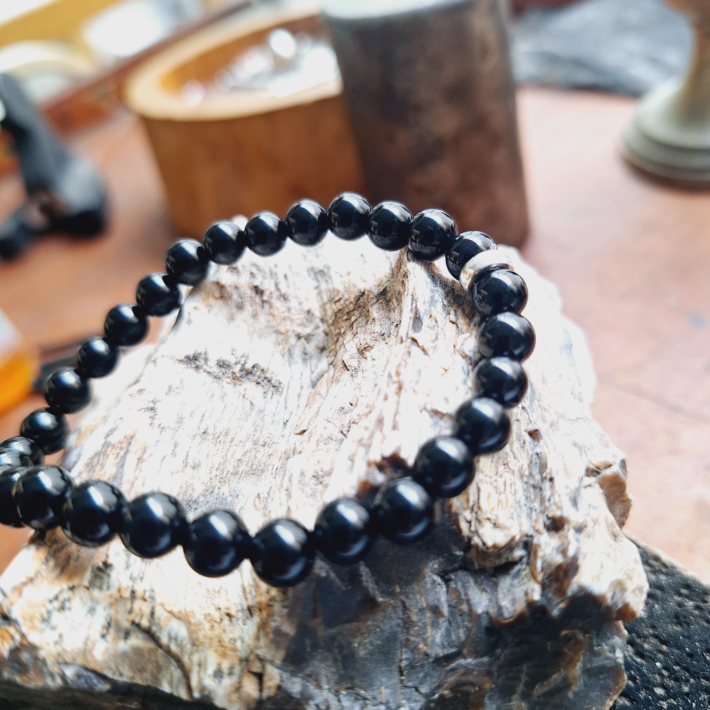 PULSERA "ISABEL" PERLAS DE ONIX