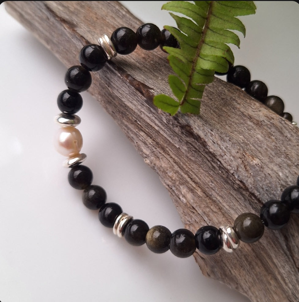 PULSERA ISA DE OBSIDIANA