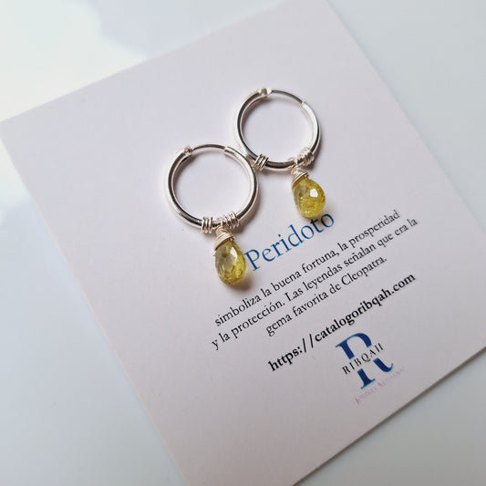 ARETES GOTA DE PERIDOTO