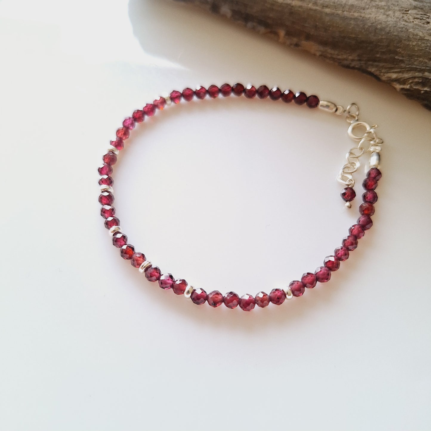 PULSERA  GRANATE DE 3MM