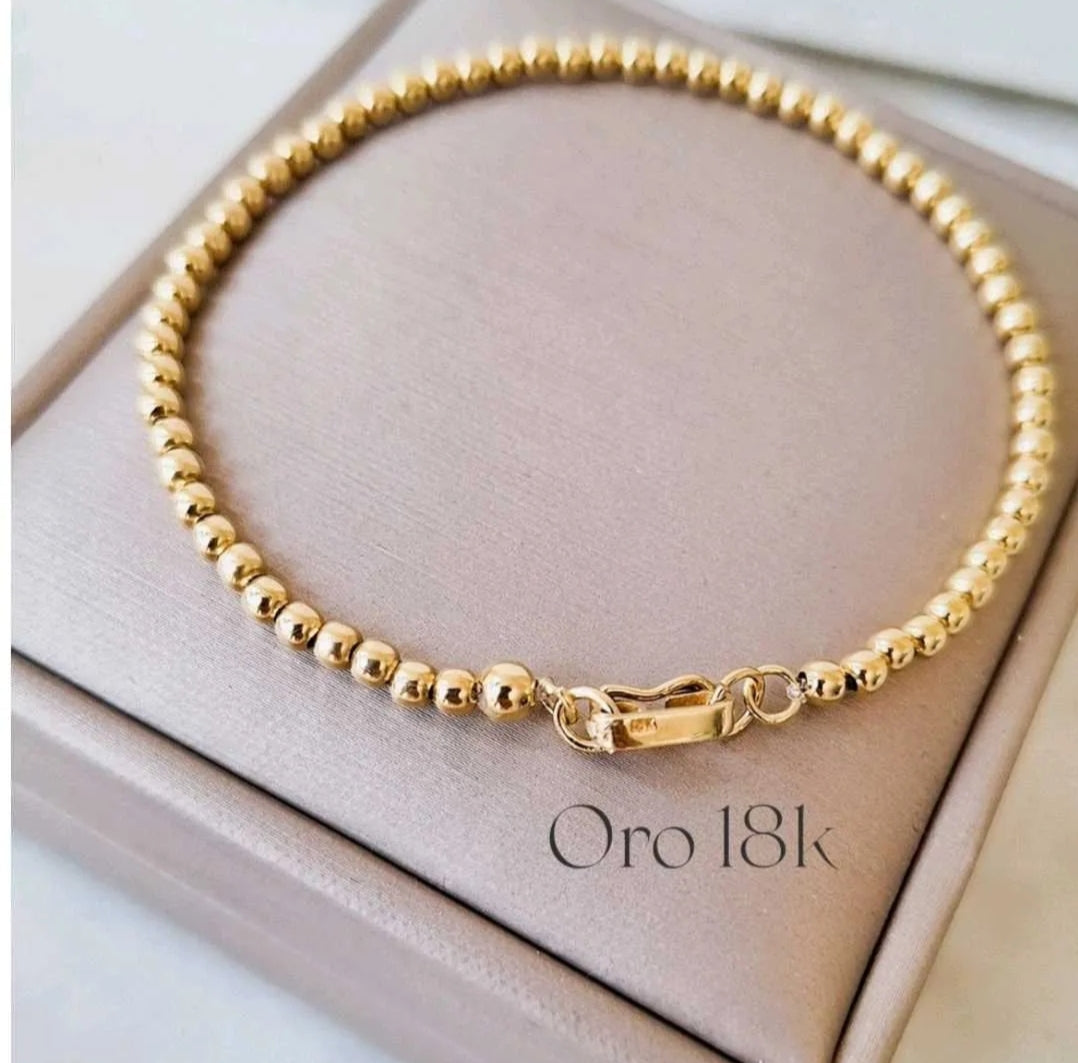 PULSERA DE ORO 18K DE ESFERAS DE 3MM