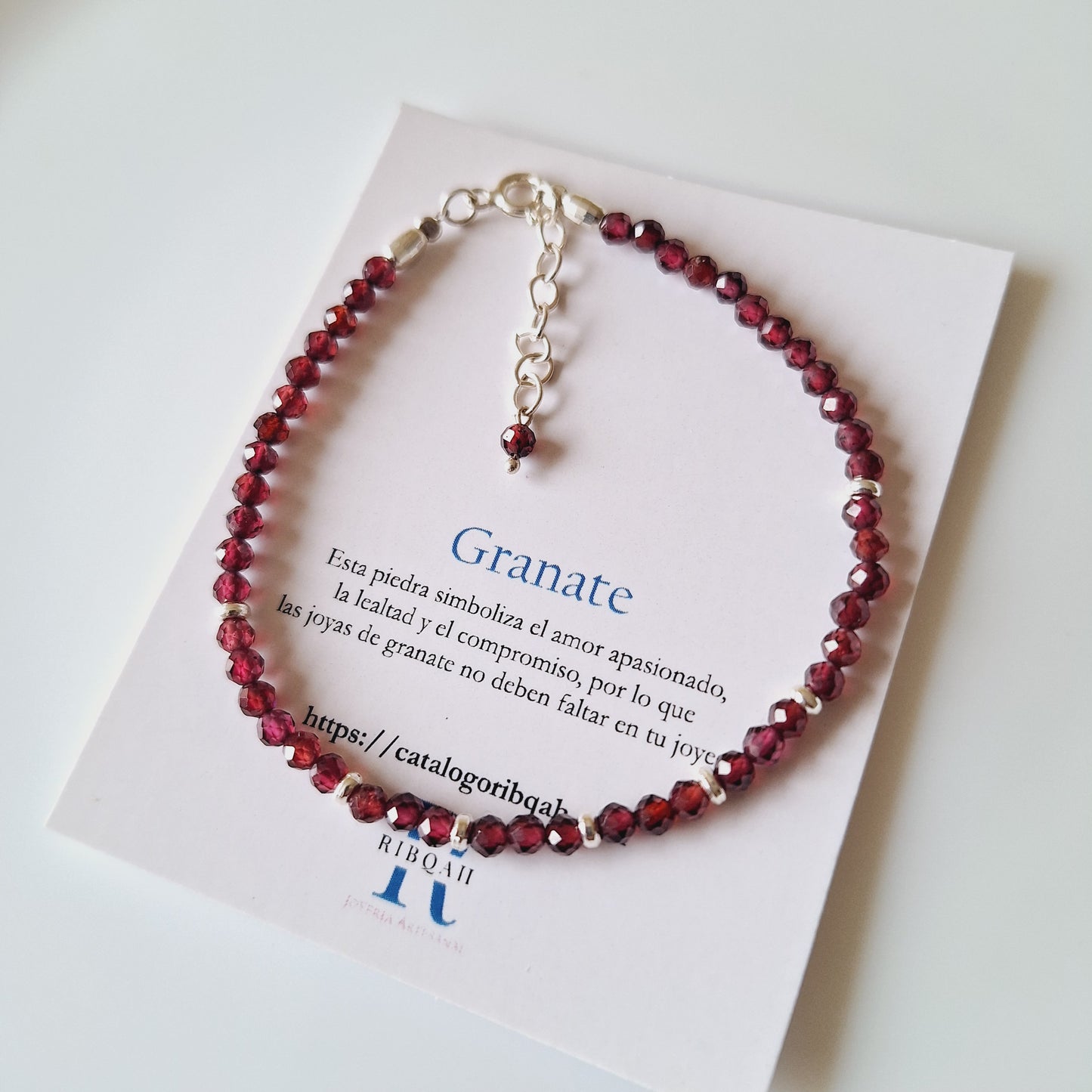 PULSERA  GRANATE DE 3MM