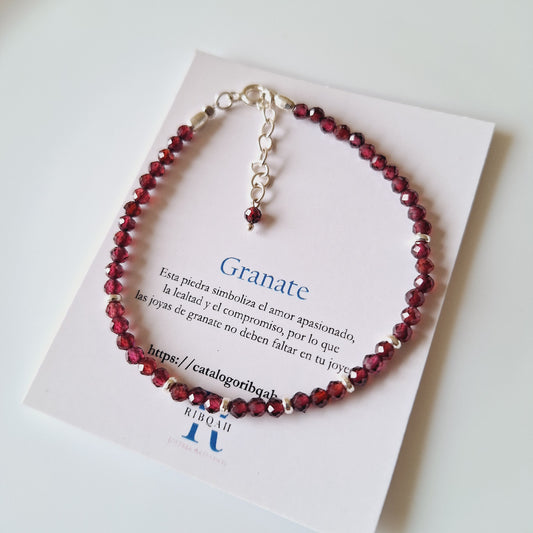 PULSERA  GRANATE DE 3MM