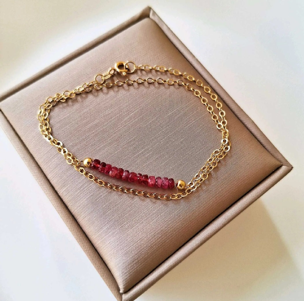 PULSERA DOBLE DE RUBI Y ORO 18K
