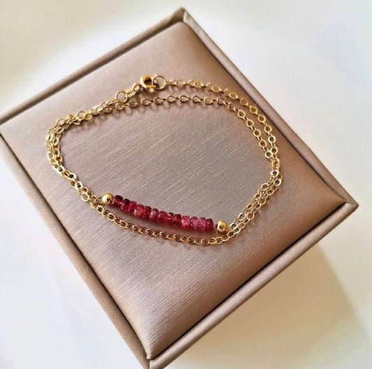 PULSERA DOBLE DE RUBI Y ORO 18K