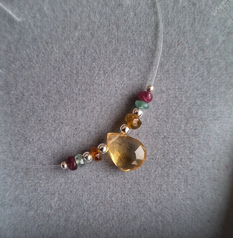 CHOKER "GOTITA" CITRINO Y TURMALINAS