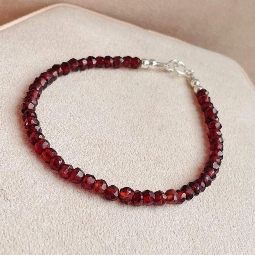 PULSERA-GRANATE- RONDELLE FACETADO