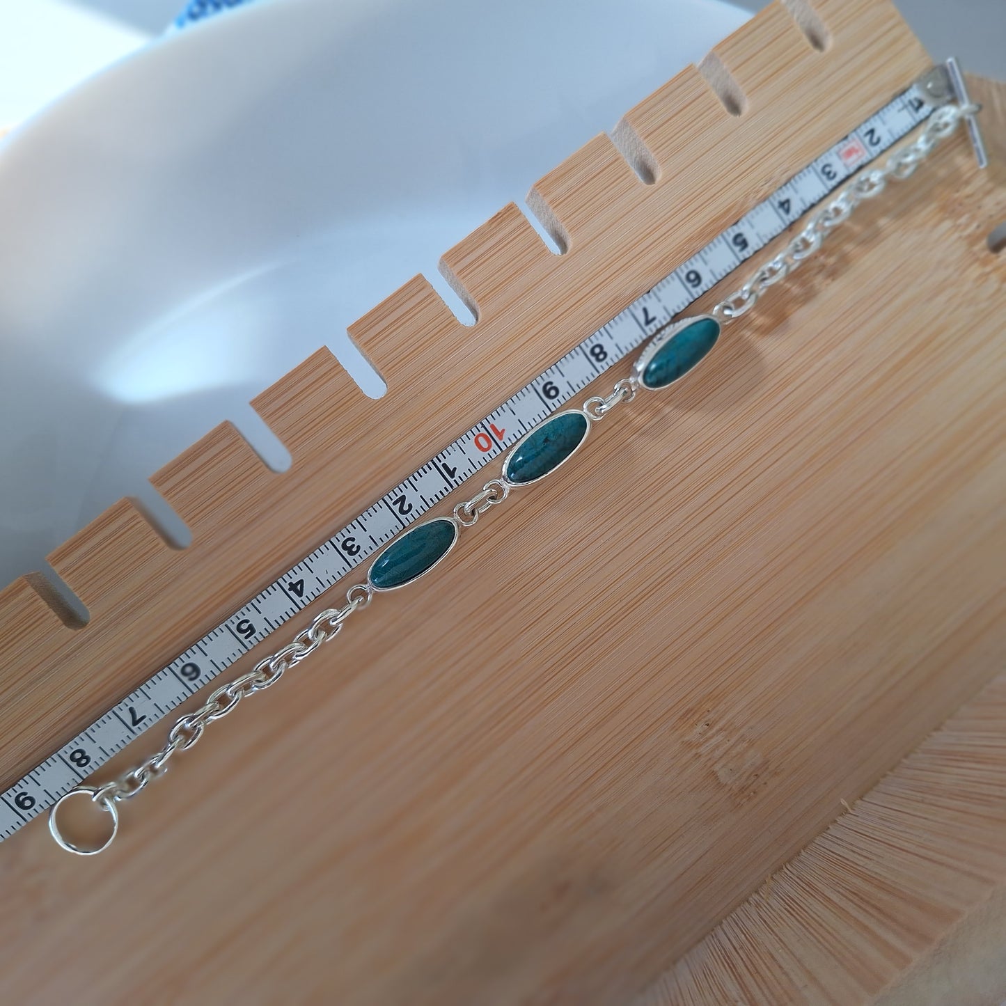 PULSERA "PERUANITA" CRISOCOLA Y PLATA