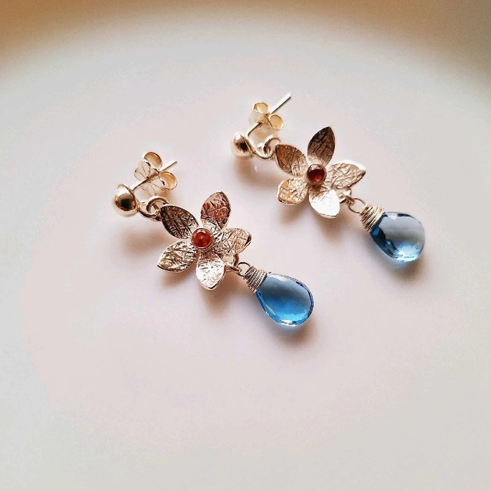 PENDIENTES "FLOR DE MAYO" LONDON BLUE