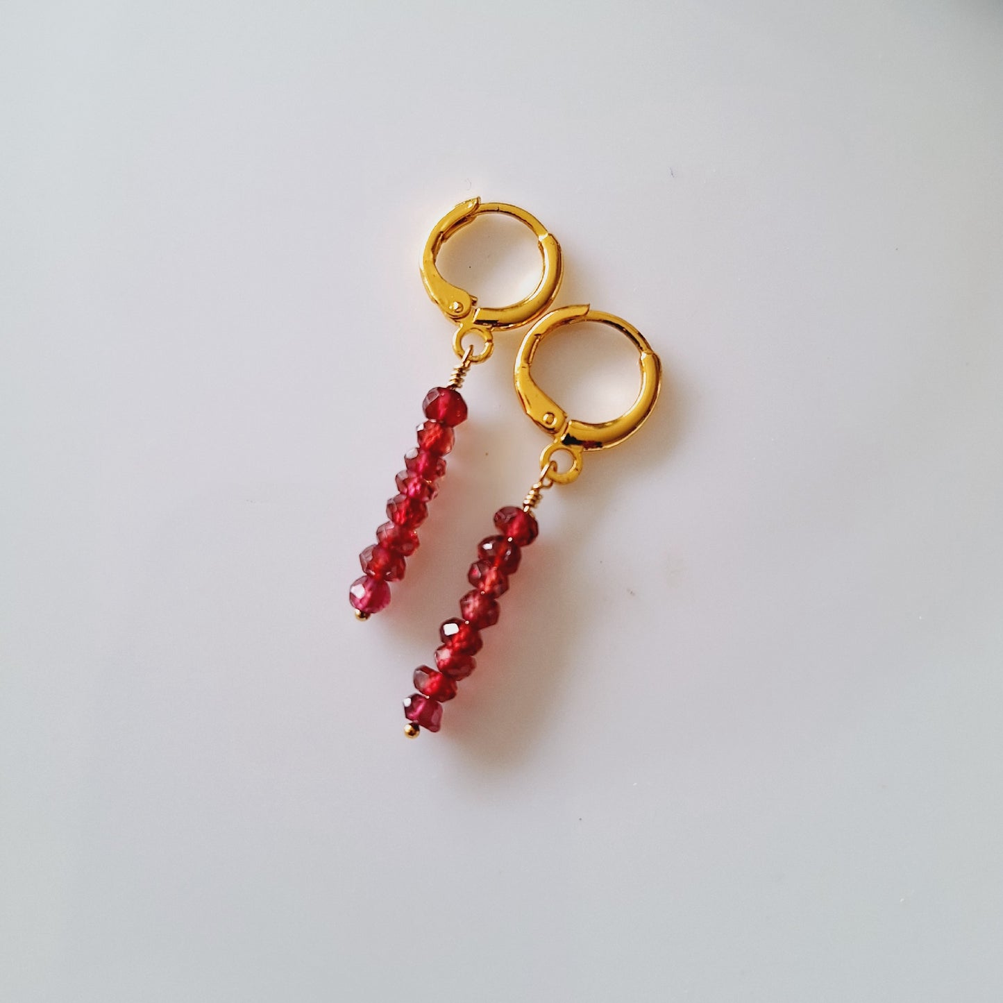 ARETES "BARRA" GRANATE