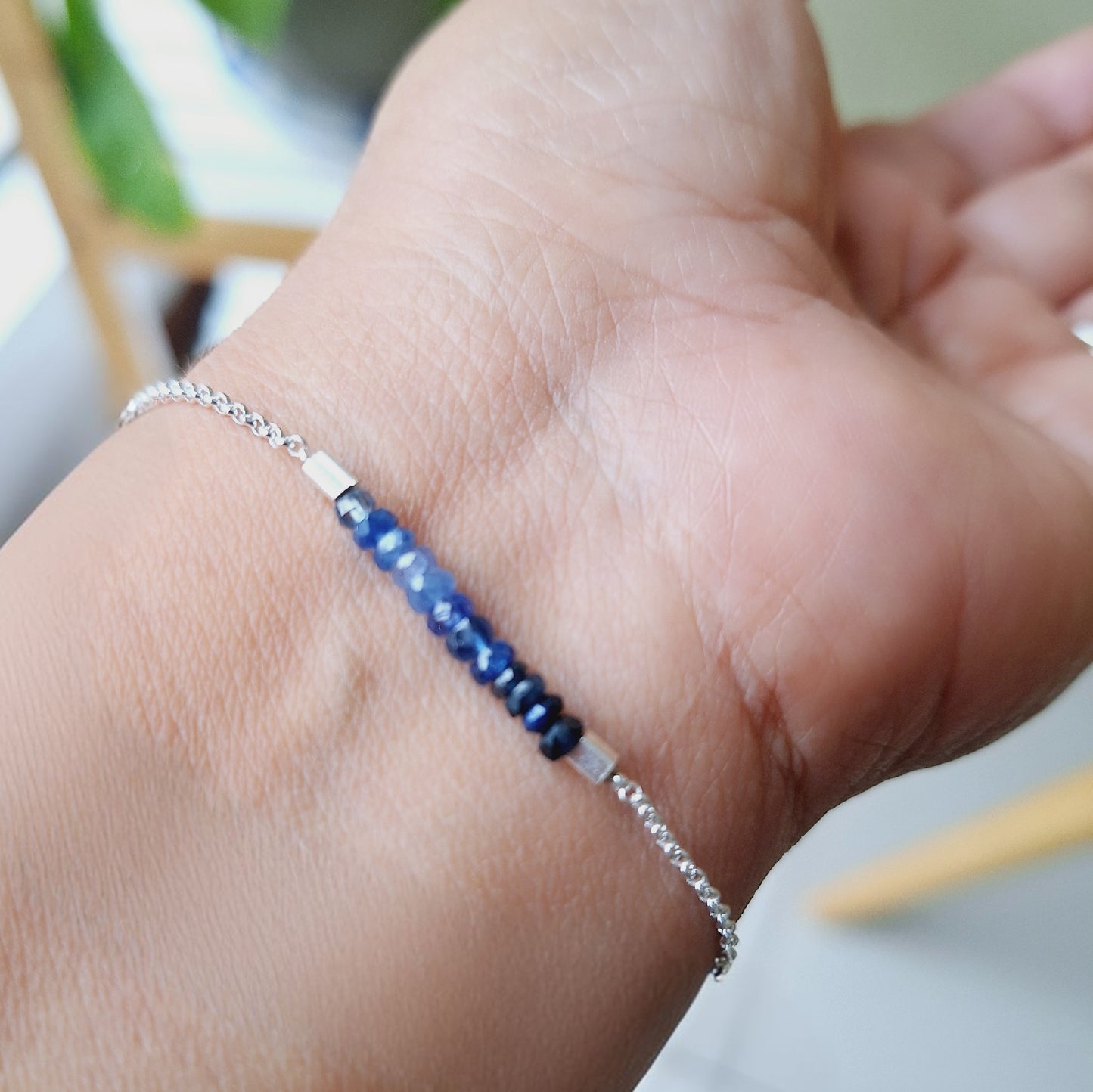 PULSERA BARRA DE ZAFIRO AZUL