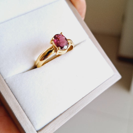 ANILLO ORO 18K Y TURMALINA ROSA