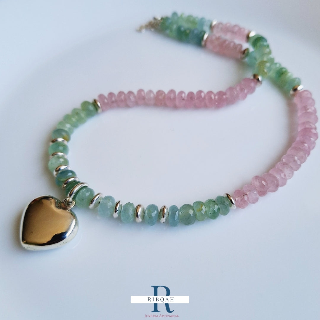 COLLAR DE BERILO Y PLATA