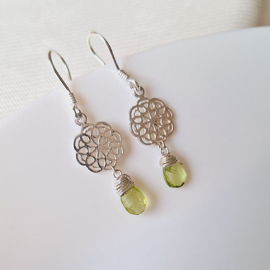 PENDIENTES MANDALA Y PERIDOTO