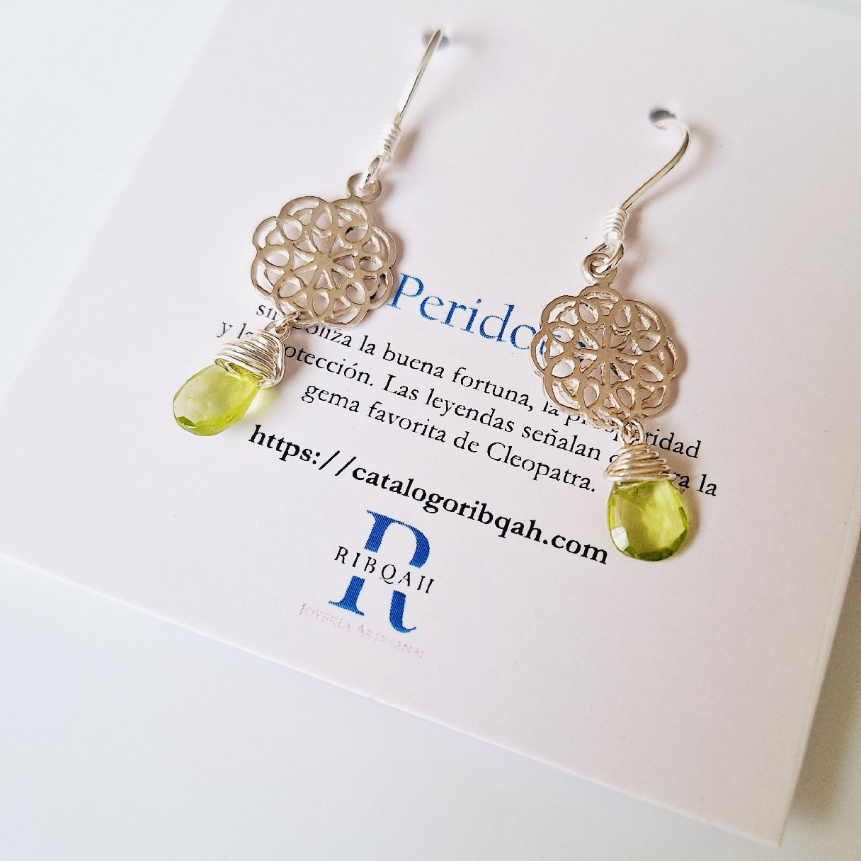 PENDIENTES MANDALA Y PERIDOTO