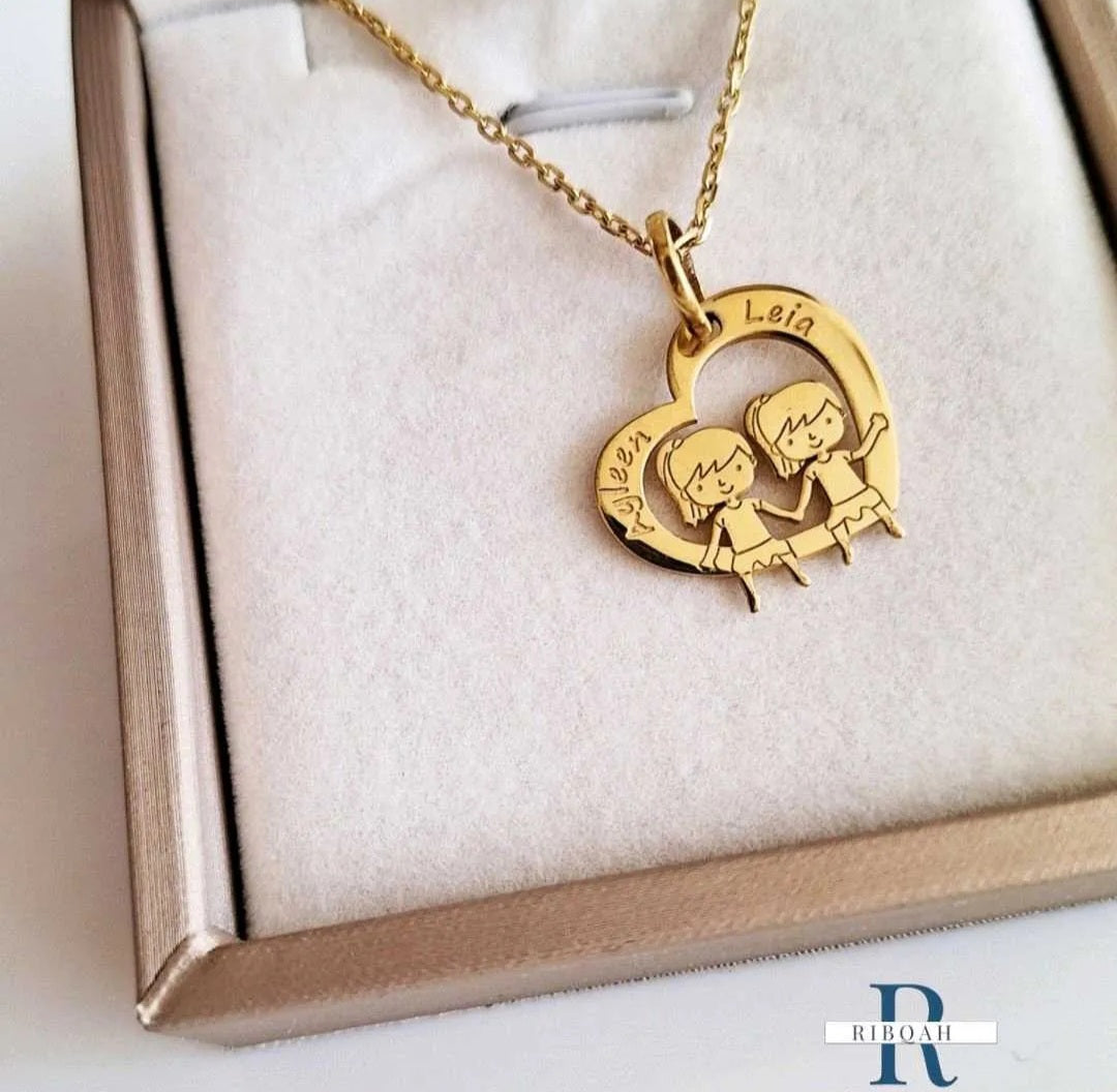 DIJE CORAZÓN PERSONALIZADO ORO 18K