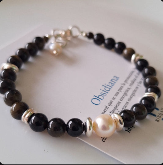 PULSERA ISA DE OBSIDIANA