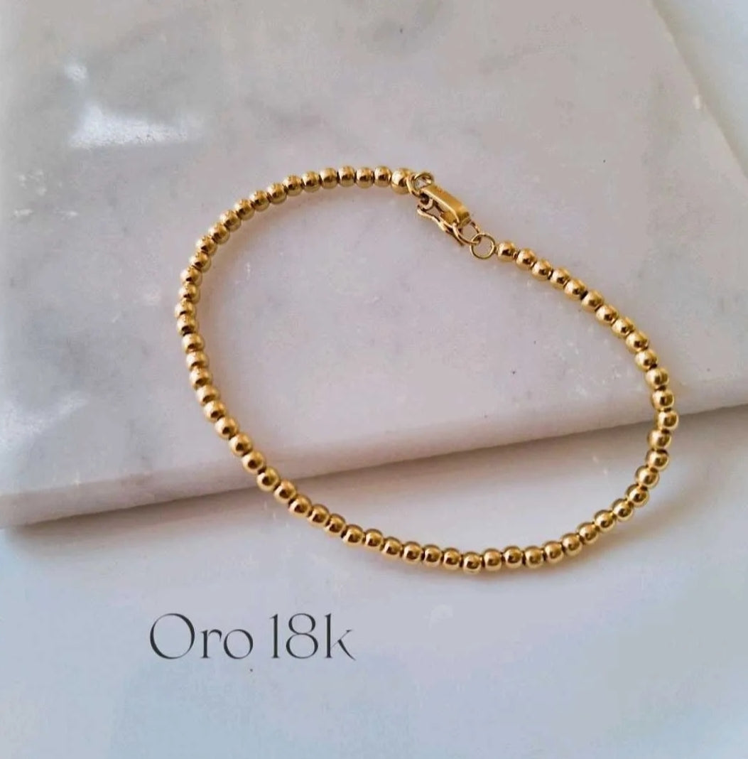PULSERA DE ORO 18K DE ESFERAS DE 3MM