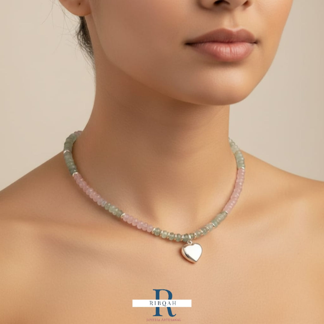 COLLAR DE BERILO Y PLATA
