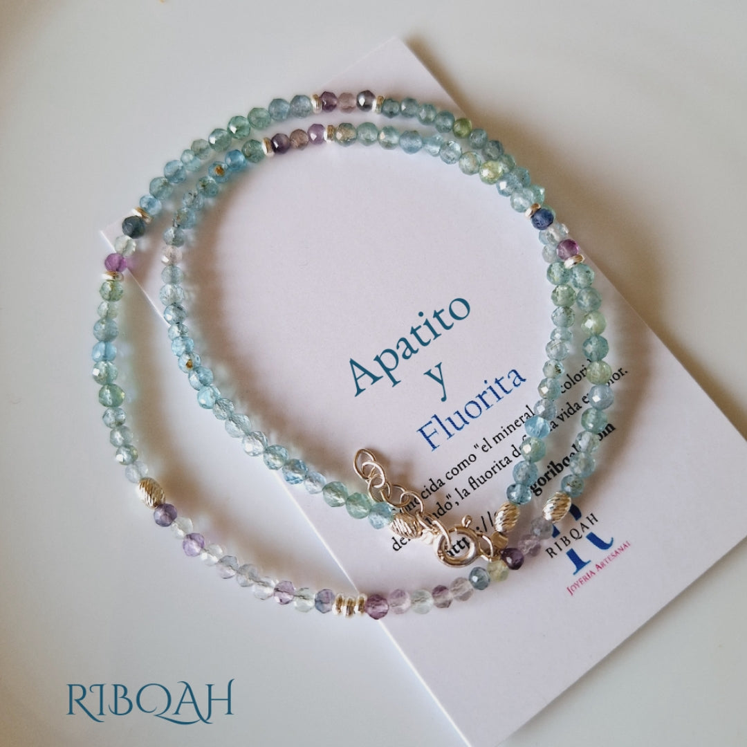 CHOKER APATITO Y FLUORITA