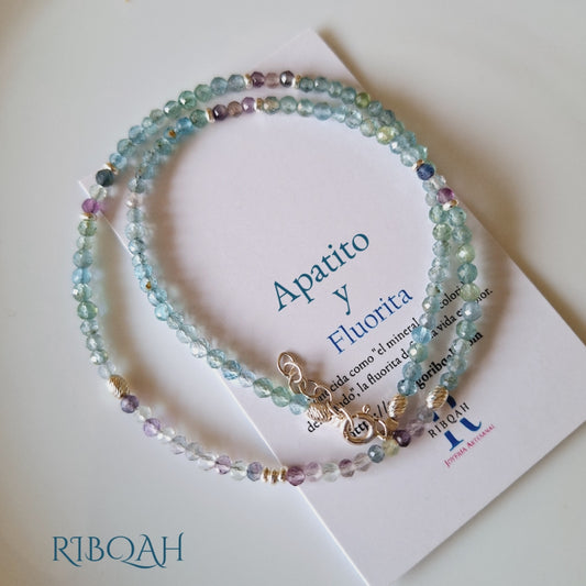 CHOKER APATITO Y FLUORITA