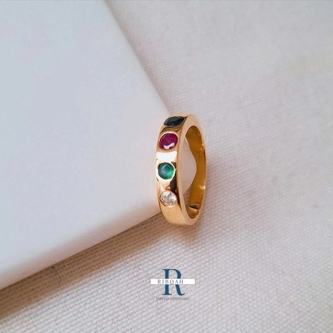 ANILLO ETERNIDAD 4 GEMAS