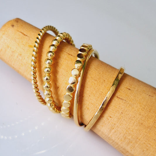 SET DE 5 ANILLOS MINI ORO 18K