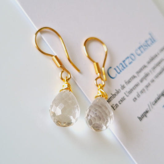 PENDIENTES GOTA" CUARZO CRISTAL