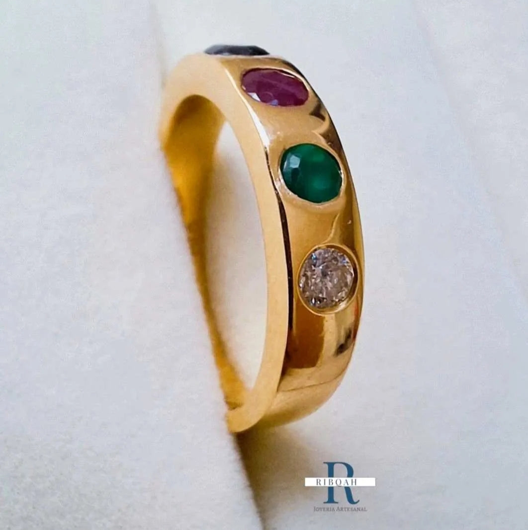 ANILLO ETERNIDAD 4 GEMAS
