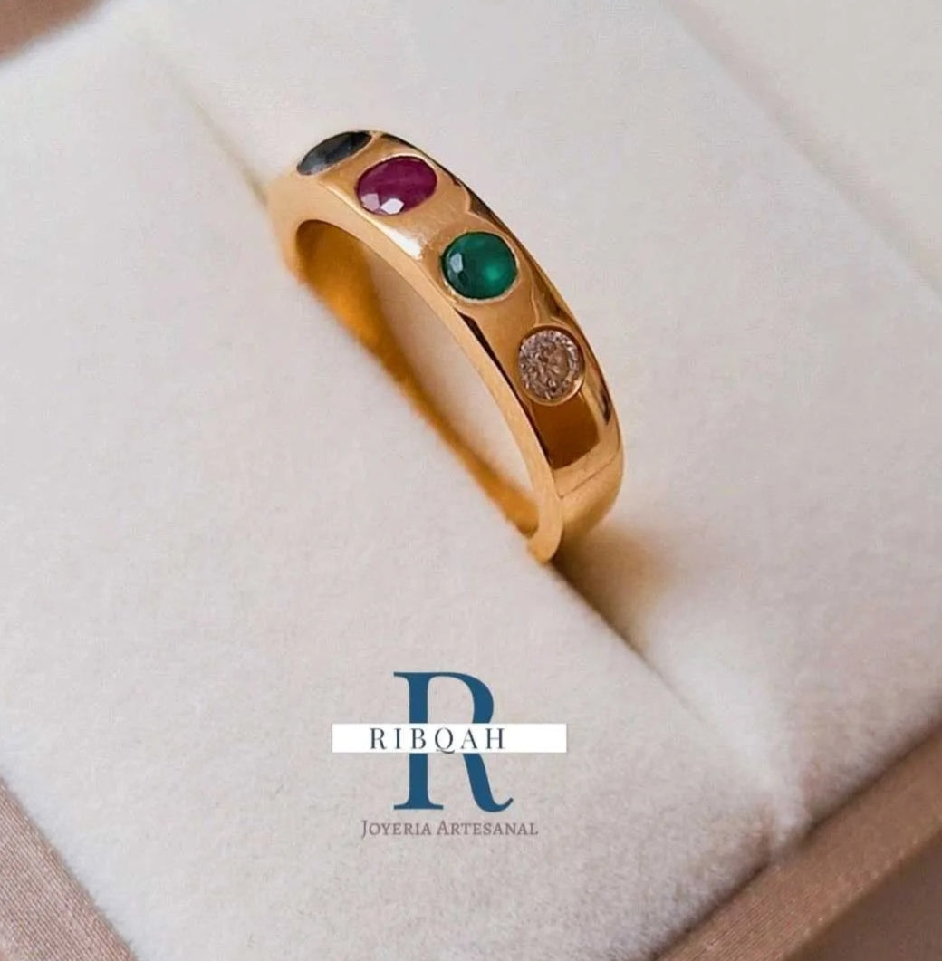 ANILLO ETERNIDAD 4 GEMAS